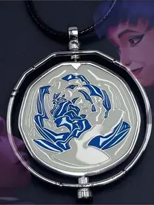 Cute Blue Rose Pendant Necklace for Ekko and Jinx Powder Unique Jewelry Gift for Women Girl Jinx Ekko Fan Charm Necklaces