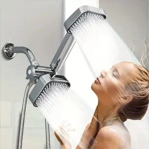 Home Pressure Shower Head, Square High Flow Wall-Mounted Rain Mode, Includes Handheld Nozzle, Bath Shower Set for Bathroom