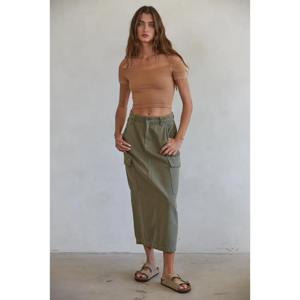 Off Shoulder Top:Camel