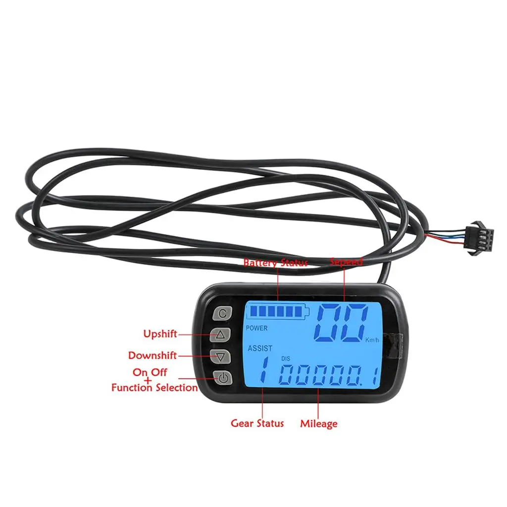 4IN1 48V Motorcycle Electronic Gauge Multifunctional Battery Indicator Power Display Speedometer for Electric ATV UTV Go Kart Golf Cart Buggy Quad Lawn Mower Drift Trike Tricycle 4 Wheeler Scooter