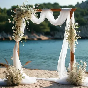Chiffon Wedding Arch Curtain, Anti-Wrinkle Transparent Table Runner, Halloween & Thanksgiving Party Decor, Outdoor Weddings/business Events