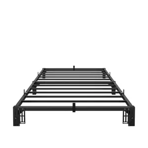 Gaomon 14 Inch Full Platform Bed Frame with Spacious Storage, Heavy-Duty Steel Slats, Tool-Free Assembly, 74.8" L x 54" W, Black