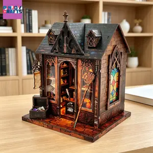 Harry Potter Magic House Set, Handmade Assembly Miniature Model, Stress Relief Fun Project for Teens and Adults, DIY Craft Kit