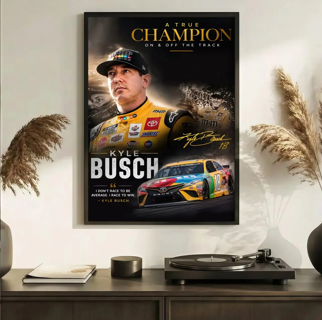 [No Frame] Kyle Busch “Rowdy Forever” NASCAR Tribute Poster, Vintage Racing Wall Art for True Fans