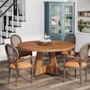 Tribesigns 47 Inch Round Dining Table for 4 - High-Quality Engineered Wood, Easy to Clean, Waterproof, Durable,Chair Not Included Pedestal Tabletop Mode