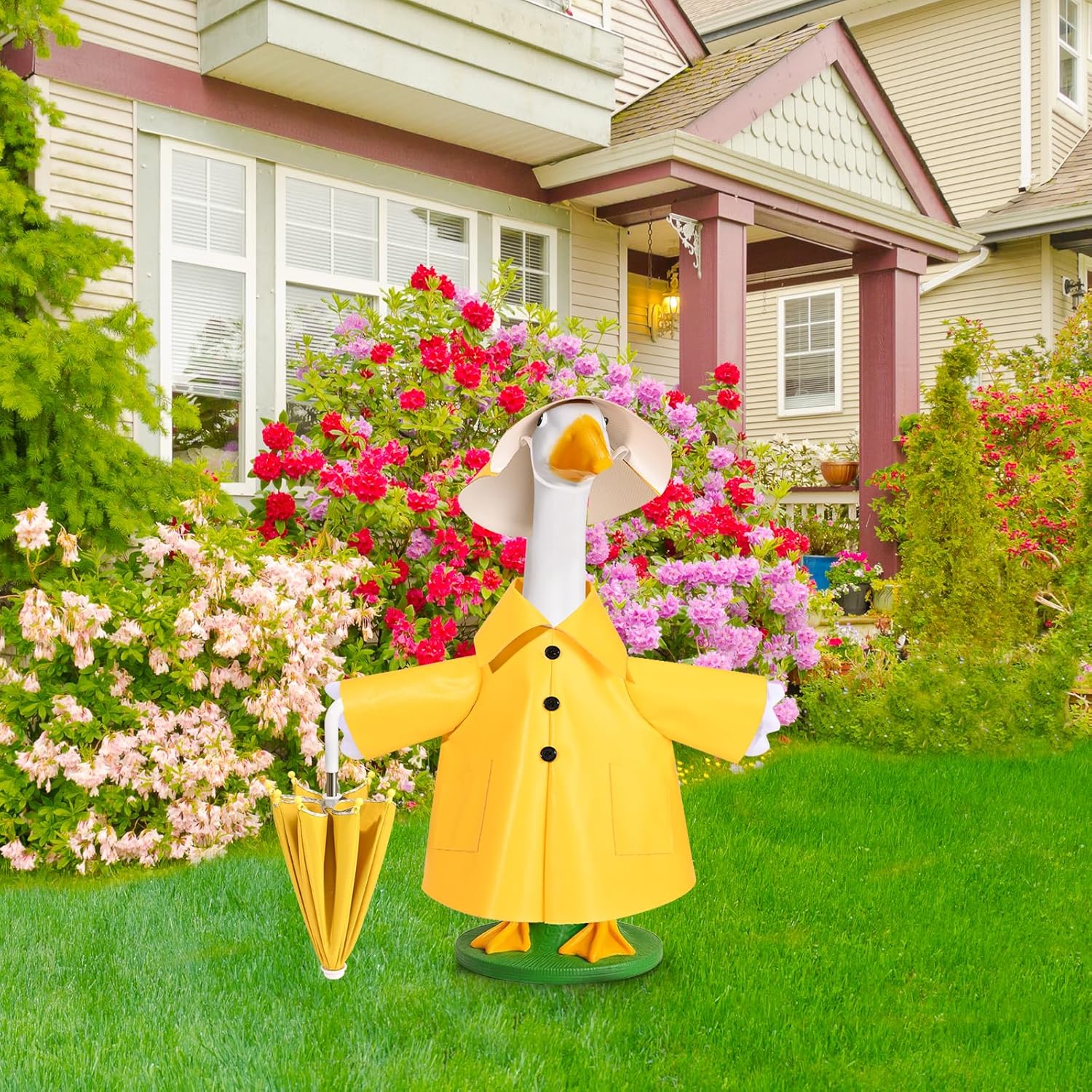 23Inch Porch Goose Raincoat Outfits – Summer Lawn Goose Clothes, Courtyard Goose Costumes, Home Decor & Housewarming Gift, Statue Patio Garden Decoration 23Inch Porch Goose Raincoat Outfits – Summer Lawn Goose Clothes, Courtyard Goose Costumes, Home Decor & Housewarming Gift, Statue Patio Garden Decoration