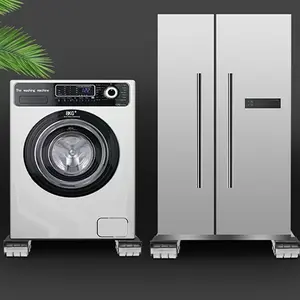 Washing Machine Base Rack with Universal Roller Wheels, Adjustable Height Stand, Non-Slip Design, Durable & Stable Storage Solution