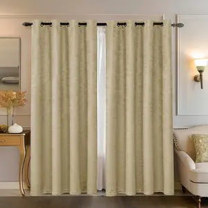 SUBRTEX Home Blackout Curtain Panels Window Drapes Solid Thermal Insulated Darkening for Bedroom Living Room Dining Room Grommet Top 2 Panels Set