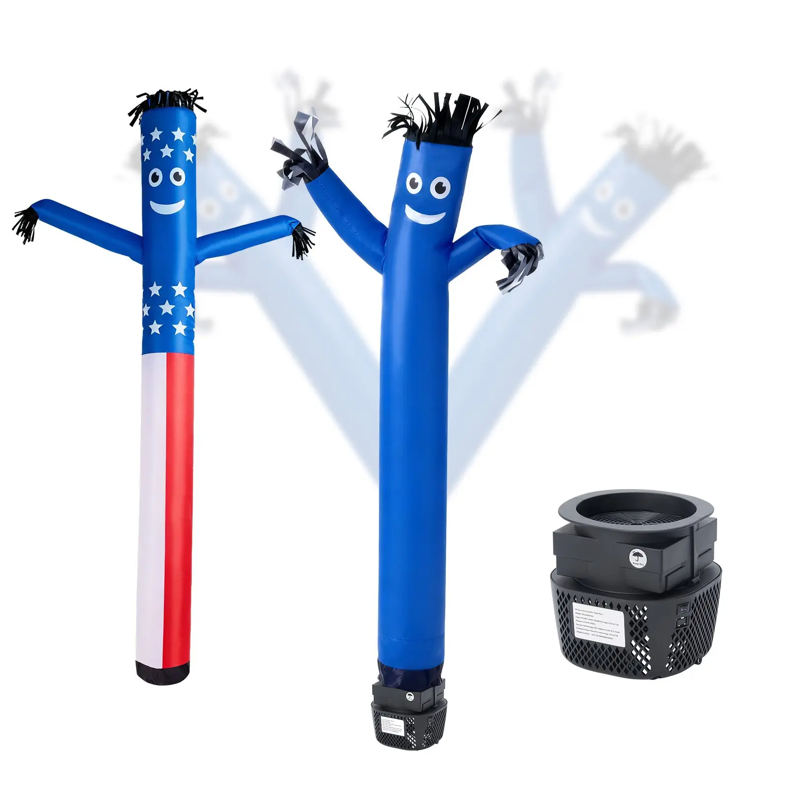 VEVOR 6 ft Bright Color Inflatable Dancing Tube Man with 1/15 HP IPX3 Waterproof Blower Fan, 1/15 HP Motor, 101-250V, 2.31 lbs, for Outdoor Advertising Business Store Decoration, Inflatable Tube Man