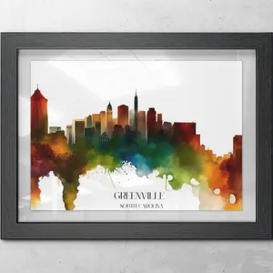 Greenville Skyline Poster Decor Room Prop Ornaments Decoration Wall Artistic Photo Print