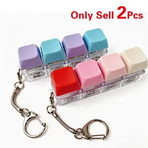 2PCS Keyboard Clicker Keychain,  Button Clicker Keychain, 4-In-1 Design, Ideal for Anxiety Stress Relief, Perfect Gift for Adults,  Stress Relief Tool