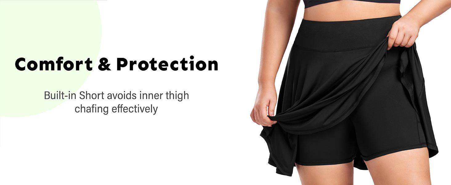 COOTRY Women's 【Plus Size】 Pleated Tennis Skirt with Shorts High Waisted Tummy Control Athletic Golf Skorts High Waisted Workout Skirts with 2 Pockets & Internal Drawcord | 2026 summer clothes | 2026 Spring Break Gift For Easter's Day Mother's Day tiktok