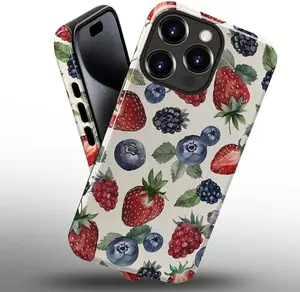 Berry Fruit Phone Case – Cute Strawberry, Blueberry, Raspberry & Blackberry Pattern – Colorful Summer Aesthetic Case for iPhone (6–16, SE, Plus, Pro Max) & Samsung Galaxy S21–S24 (Plus, Ultra) – Kawaii Gift for Her & Him