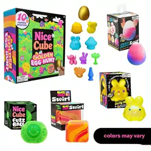 2026 New NiceCube Easter Style Squishy Toy Bundle - Original Retail Packaging Sensory Stress Balls for Kids & Adults - Easter Basket Stuffers - Various Textures & Fillings - Ages 3+ Perfect Best Easter Gift for boys girls