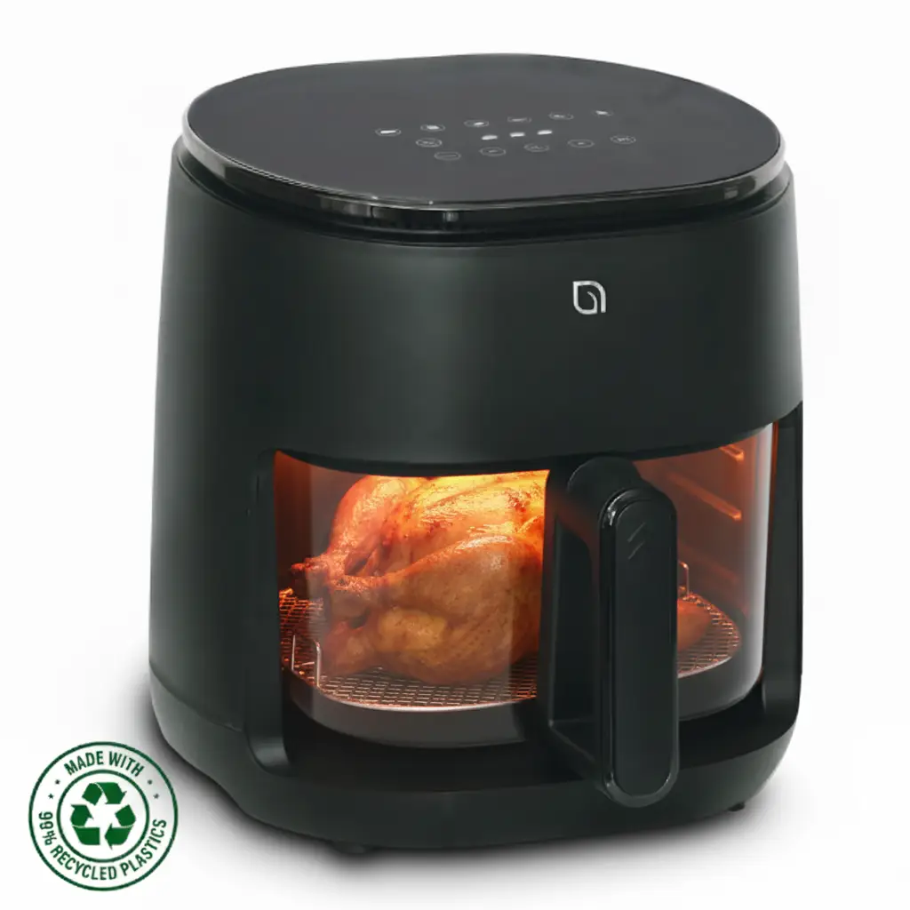 CookWithWillow - Non-Toxic 5QT Air Fryer with Glass Bowl and Digital Display, Large Touchscreen Air Fryer Oven, Dishwasher Safe Made with 99% Recycled