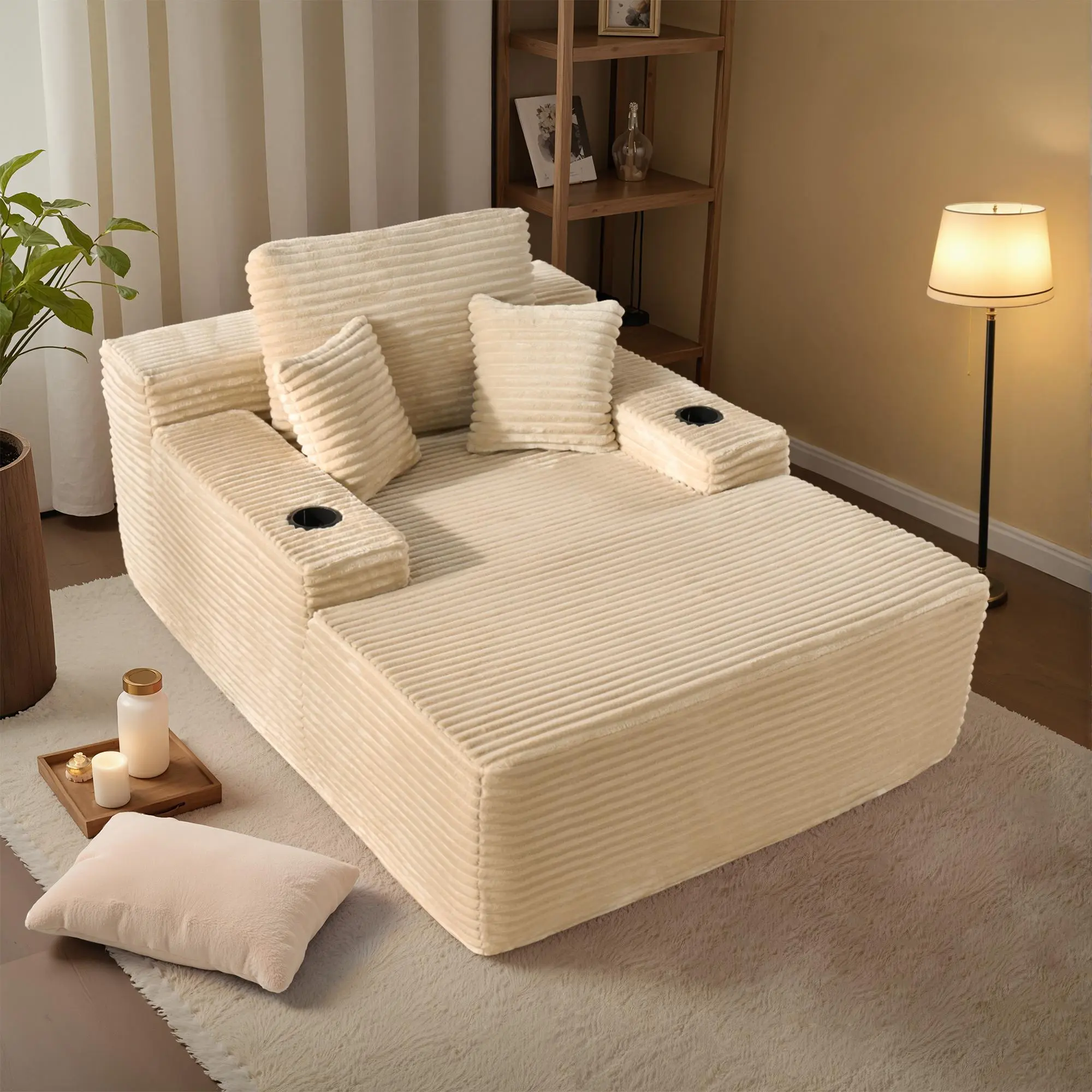 Beige Plush Corduroy  Q