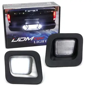 iJDMTOY Xenon White White 3W Full License Plate Light Kit For 2003-18 Dodge RAM 1500 2500 3500, Powered by 18-SMD LED