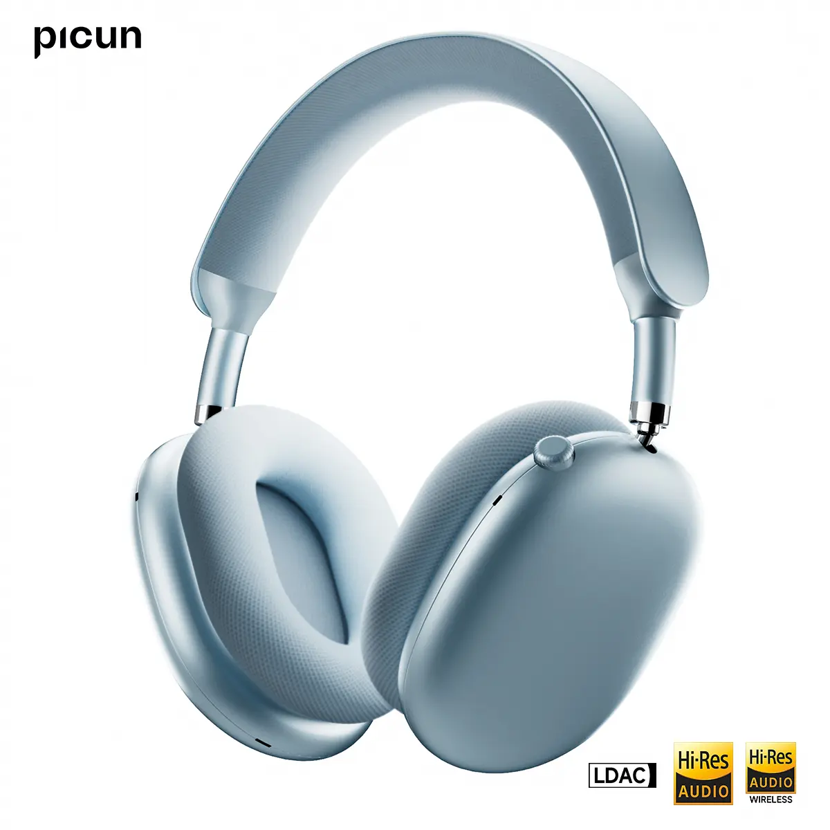 【2026 New】Picun F8 Max2 Wireless Over Ear Headphones, Hi-Res Audio & LDAC, Active Noise Cancellation, 70H Playtime, 360° Spatial Audio, 5-Mic Clear Calls, Anti-Leakage, Low Latency Bluetooth Headphones for iPhone/Android, Space Grey
