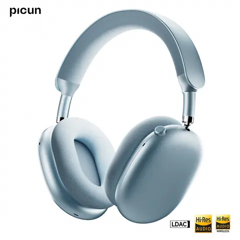 【2026 New】Picun F8 Max2 Wireless Over Ear Headphones, Hi-Res Audio & LDAC, Active Noise Cancellation, 70H Playtime, 360° Spatial Audio, 5-Mic Clear Calls, Anti-Leakage, Low Latency Bluetooth Headphones for iPhone/Android, Space Grey