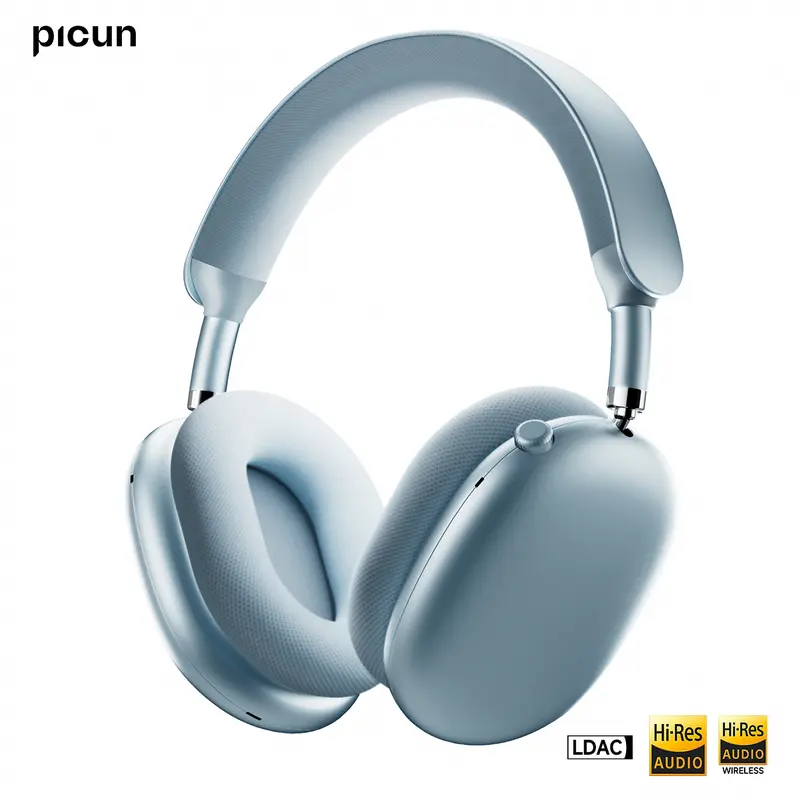 【2026 New】Picun F8 Max2 Wireless Over Ear Headphones, Hi-Res Audio & LDAC, Active Noise Cancellation, 70H Playtime, 360° Spatial Audio, 5-Mic Clear Calls, Anti-Leakage, Low Latency Bluetooth Headphones for iPhone/Android, Space Grey