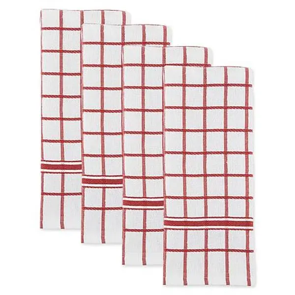 Design Imports Windowpane Terry Kitchen Towel 4-Pack