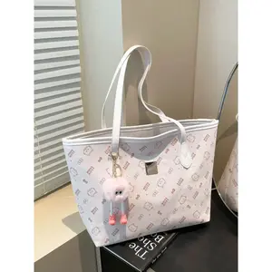 Cute Cartoon Print Tote Bag for Girls, Large Capacity Commuter Shoulder Handbag, Fashionable and Stylish Design for Students, Daily Commuting Bag, Casual Commuter Bag