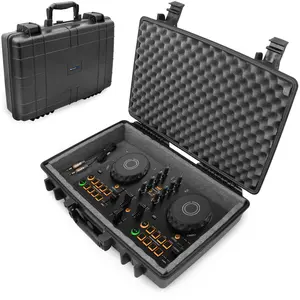 CASEMATIX DJ Studio Hard Case Fits Pioneer DJ AlphaTheta DDJ-FLX2 Compact 2-Channel Controller - Waterproof Carry Case with Foam Protection & Crushproof 360-Degree Protection