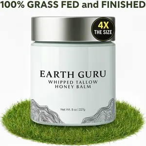 8 OZ 100% Grass-Fed & Finished ,Whipped Beef Tallow and Honey Balm for Skin Beef Tallow Balm, Face Moisturizer & Body Lotion Cream, , Sebo De Res Para La Cara, Organic Olive Oil, Manuka Honey, Organic Vitamin E, Deeply Moisturizing