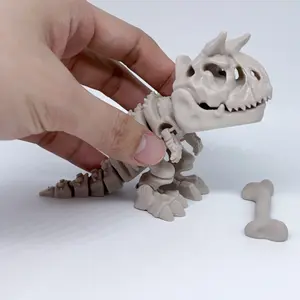 Cute Dinosaur Fossil Model, Fun Desk Decoration Ornaments, Whimsy Playful Pose Skeleton Figurine, Perfect for Study Room, Office, Game Room, Pet Theme Display