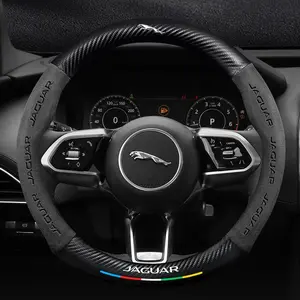 Napa Leather Car Steering Wheel Cover for Jaguar X S F Xf Xe Xj Xk Xel Xfl Xjl Xj6 Xjs Xkr Xfr F-Type F-Pace, Premium Automotive Accessory