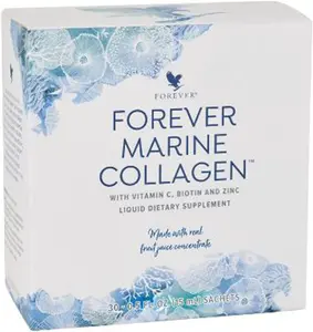 Forever Living Forever Marine Collagen - Tart Berry Flavor – with Vitamin C, Zinc, Goji Berries & Green Tea Extract - Skincare Routine - 30 Sachets