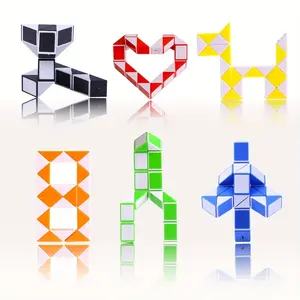 4/6/8Pcs Magic Snake Cube Puzzle Toy, 24/36 Segment Twistable Transformer, Kids & Adults Stress Relief Fidget Toy, Colorful Educational Game, Durable