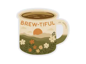 Brew-tiful Coffee Mug Sticker