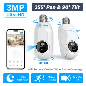 Instavision Wireless Bulb Security Camera, 1080P HD WiFi Wireless Surveillance Camera, Motion Detection, Two-Way Audio – Easy-to-Install WiFi Home Security Camera
