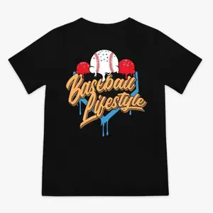 Youth  Baseball Ice Cream Back Side T-Shirt, Baseball Drip Tee, Baseball Lifestyle Kids Clothes, Game Day Shirt, Youth Boys Clothes Summer Outfitters, Gift For Boys And Girls