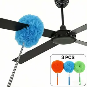 Fan cleaner 3 PCS Washable Microfiber Duster for Standard Ceiling Fans & Furniture- Reusable Washable Dust-Locking Brush for High Ceilings Fans Furniture