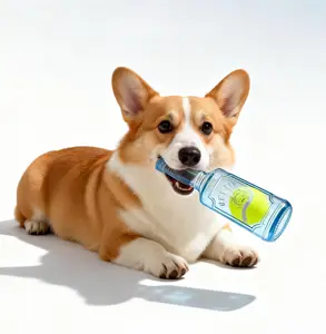 Beer Bottle Shaped Pet Toy, Squeaking Sound Making Toy, with Tennis Ball Inside, Fun Interactive Pet Toy, No Battery Required, Valentine's Day Gift, Interactive Chew, Durable Chew, Interactive Tough Chewer