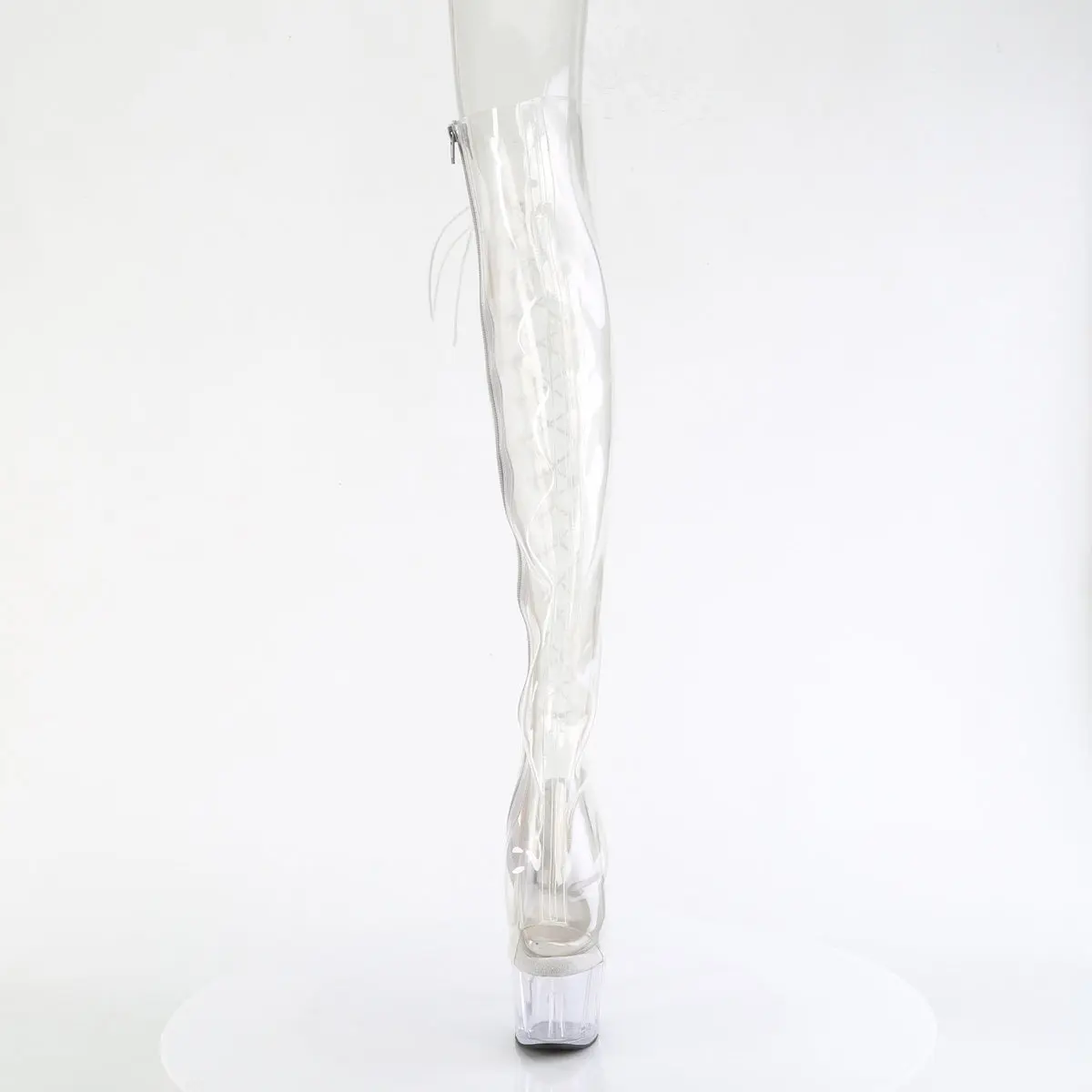 7 Inch Heel ADORE-3019C Clear High Heels Heeled Booties