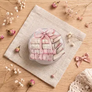 Pink Coquette Bow Book Stack Phone Grip Cute Vintage Bookish Griptok for Kindle Clear Acrylic Phone Holder Stand Romantic Academia Gift for Her