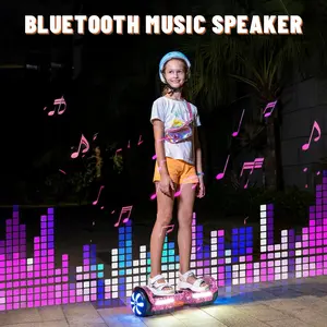 Scooter, Bluetooth Speakers and LED Light-Up Wheels, APP Control, Dual 250W Motors, 8.5 mph Max Speed & 8.5 Miles Max Range, Gifts for Kids Adults Girls Boys