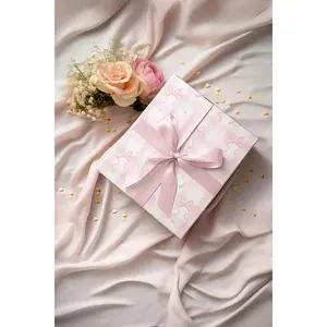 Delicate Pink Gingham Wrapping Paper, Coquette Bows, Gift Wrap for Birthdays, Baby Showers, Weddings, Cute Presents, Elegant Gifts , Best of gift, Meaningful gift. (Get 1 paper cutter when buying any 5 rolls)