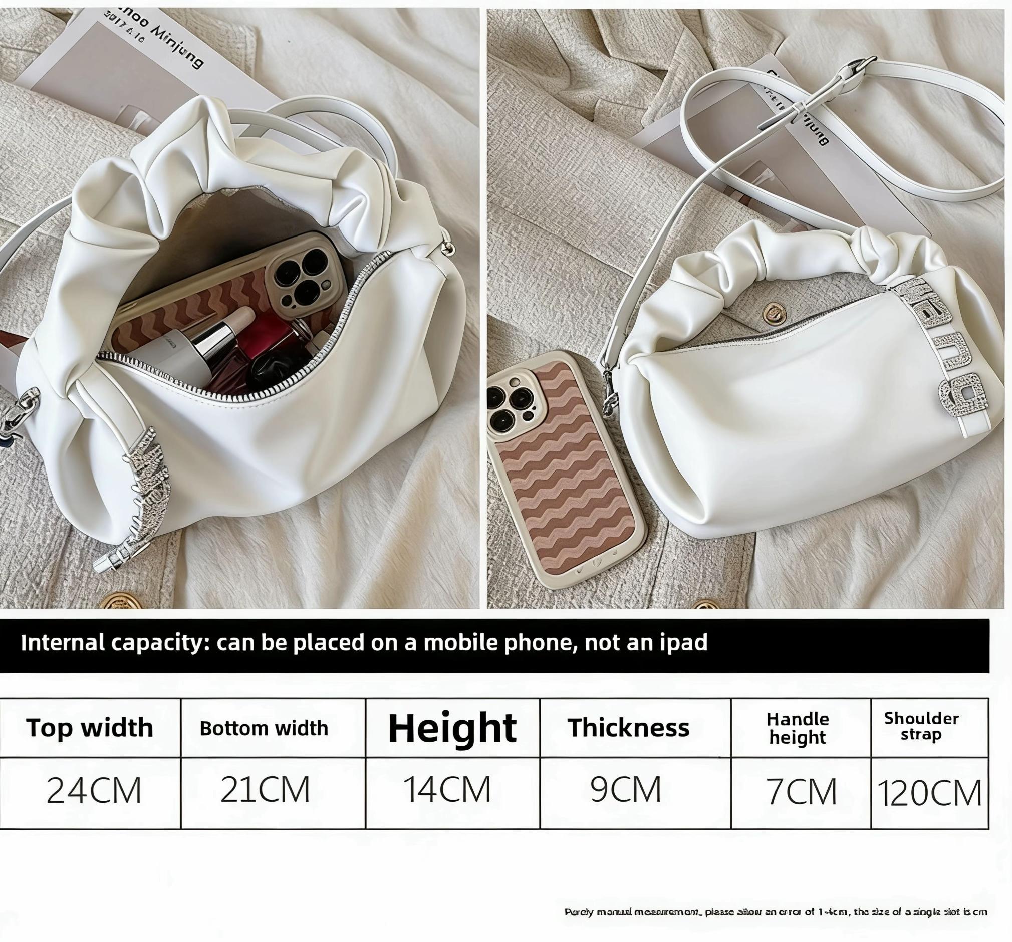 Women's New Shoulder Bag Fairy Student Underarm Bag Women's Pleated Handbag