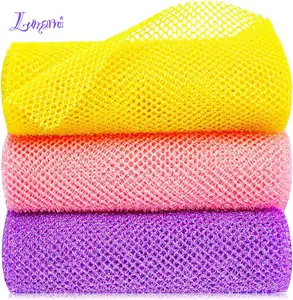 3-Pcs African Exfoliating Shower Nets – Deep Clean & Glowing Skin | Long Mesh Body Scrubber for Smooth, Radiant Skin