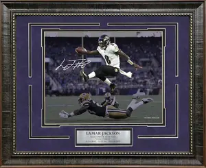 Lamar Jackson - Baltimore  with Facsimile NO Frame