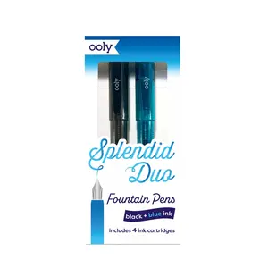 Splendid Duo Fountain Pens - Black & Blue Ink - Set of 2