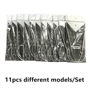 Stainless Steel Circular Knitting Needles Set, 11 Pieces Per Pack Sizes #6-#16#, Ideal for Sweater Clothes Hats Scarves Weaving Tools