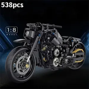 1:8 Motorcycle Building Blocks Toy, 538pcs Motorbike Assembly Model Kit Building Block Sets for Gifts, Creative Building Toy for Home Desktop Decor