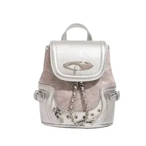 Y2K Aesthetic Harajuku Fashion PU Leather Backpack