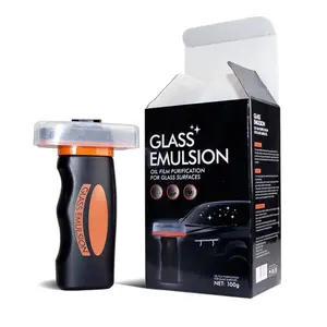 Car Glass Emulsion 180ml Oil Film Remover & Water Repellent Effect with Brush for Windshield & Glass Surfaces Efficient Cleaner