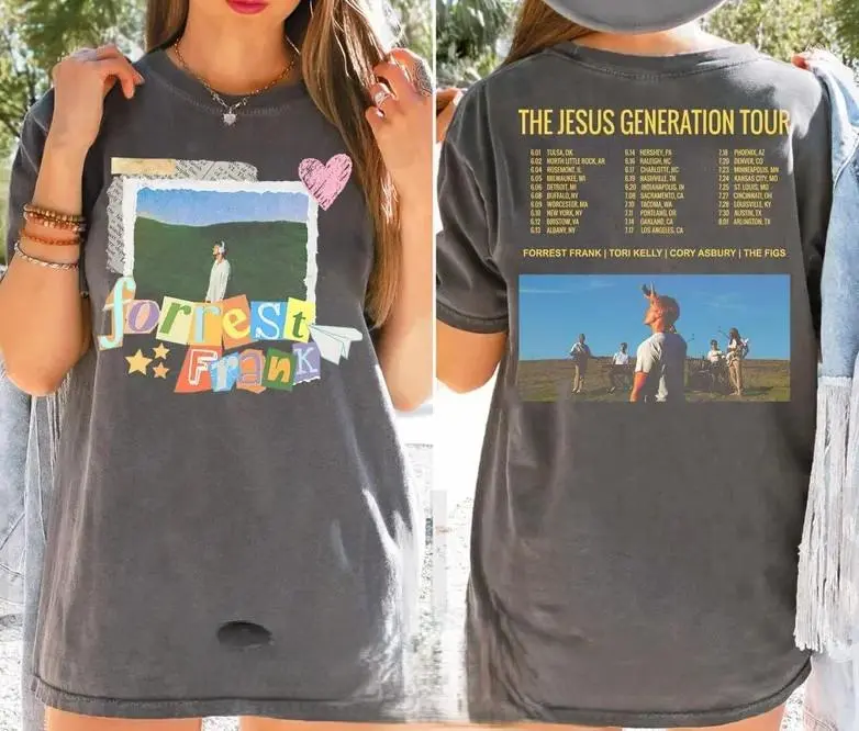 Youth and Adult Forrest Frank Tour Shirt, The Jesus Generation Tour 2026 T-Shirt, 2 Sided Forrest Frank Concert Tee, Vintage Christian Pop Music Gift